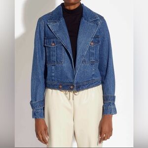 For the Republic Cropped Denim Jacket size S